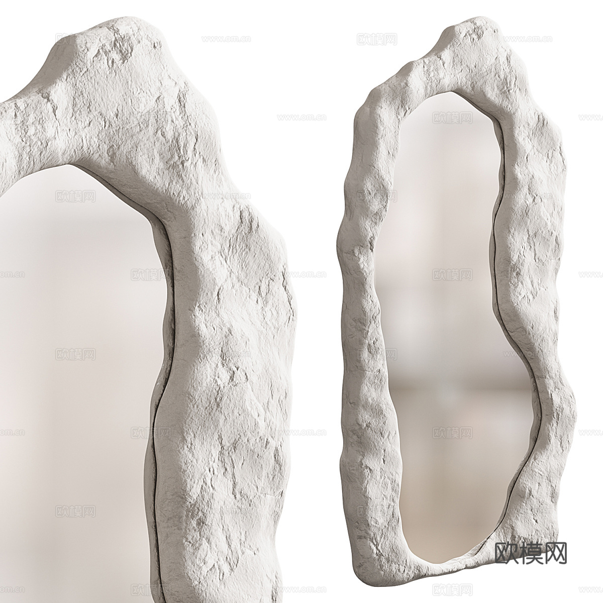 现代意式侘寂装饰镜子3d模型