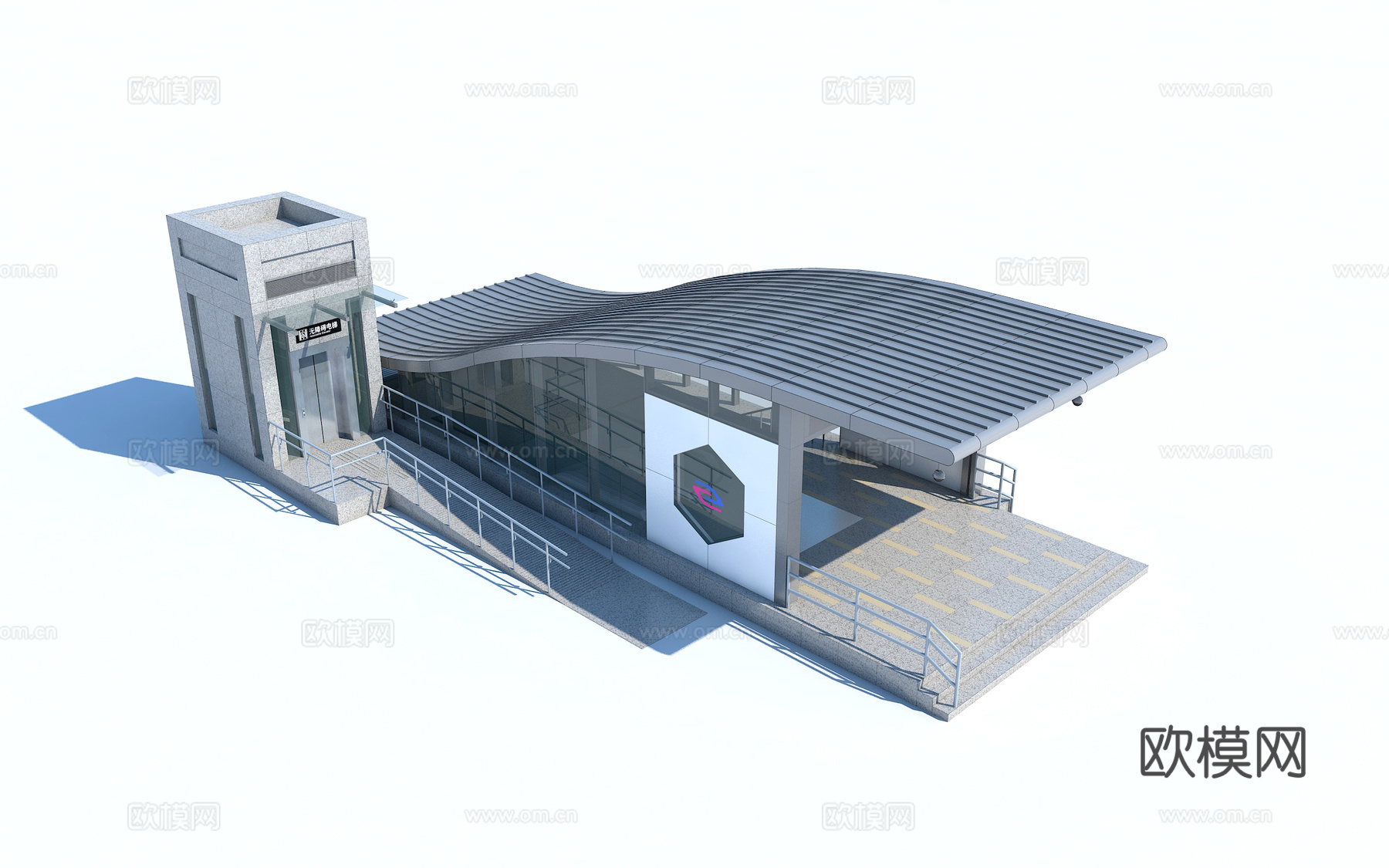 地铁入口 苏式地铁入口 中式地铁入口 地铁3d模型