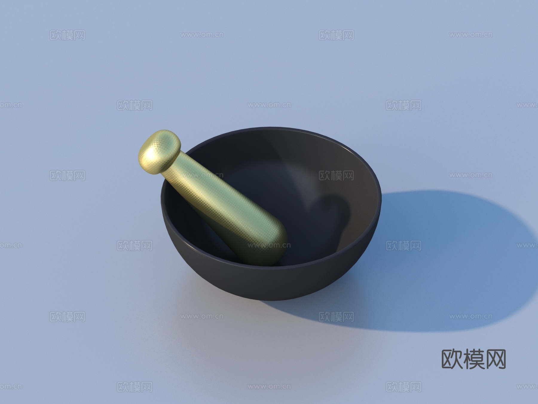 研磨罐 研钵 捣药杵 药杵3d模型