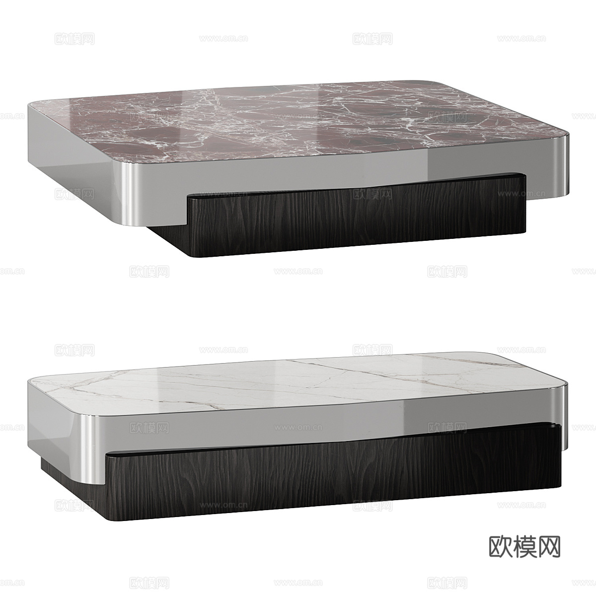 现代意式极简茶几组合3d模型