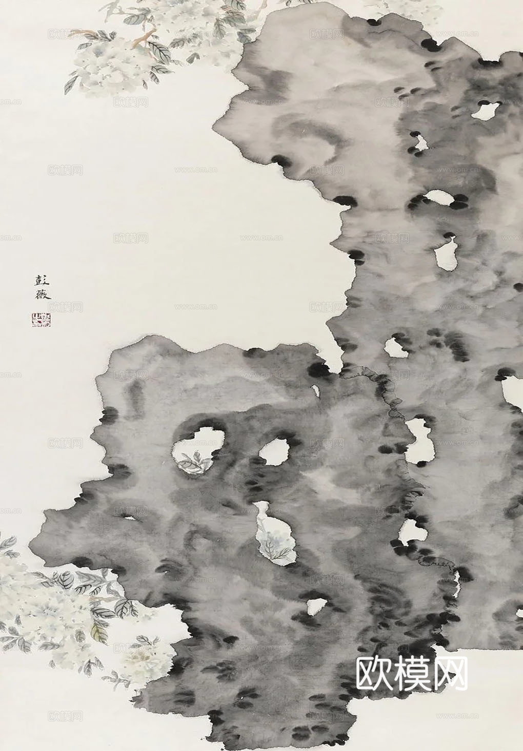 太湖石挂画