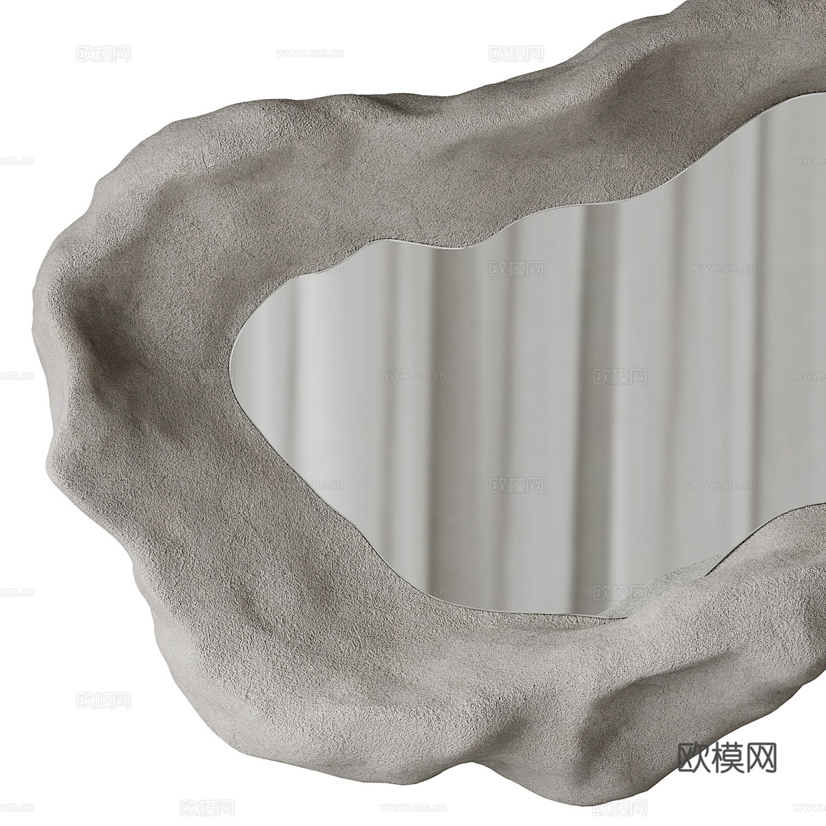 现代侘寂装饰镜子3d模型