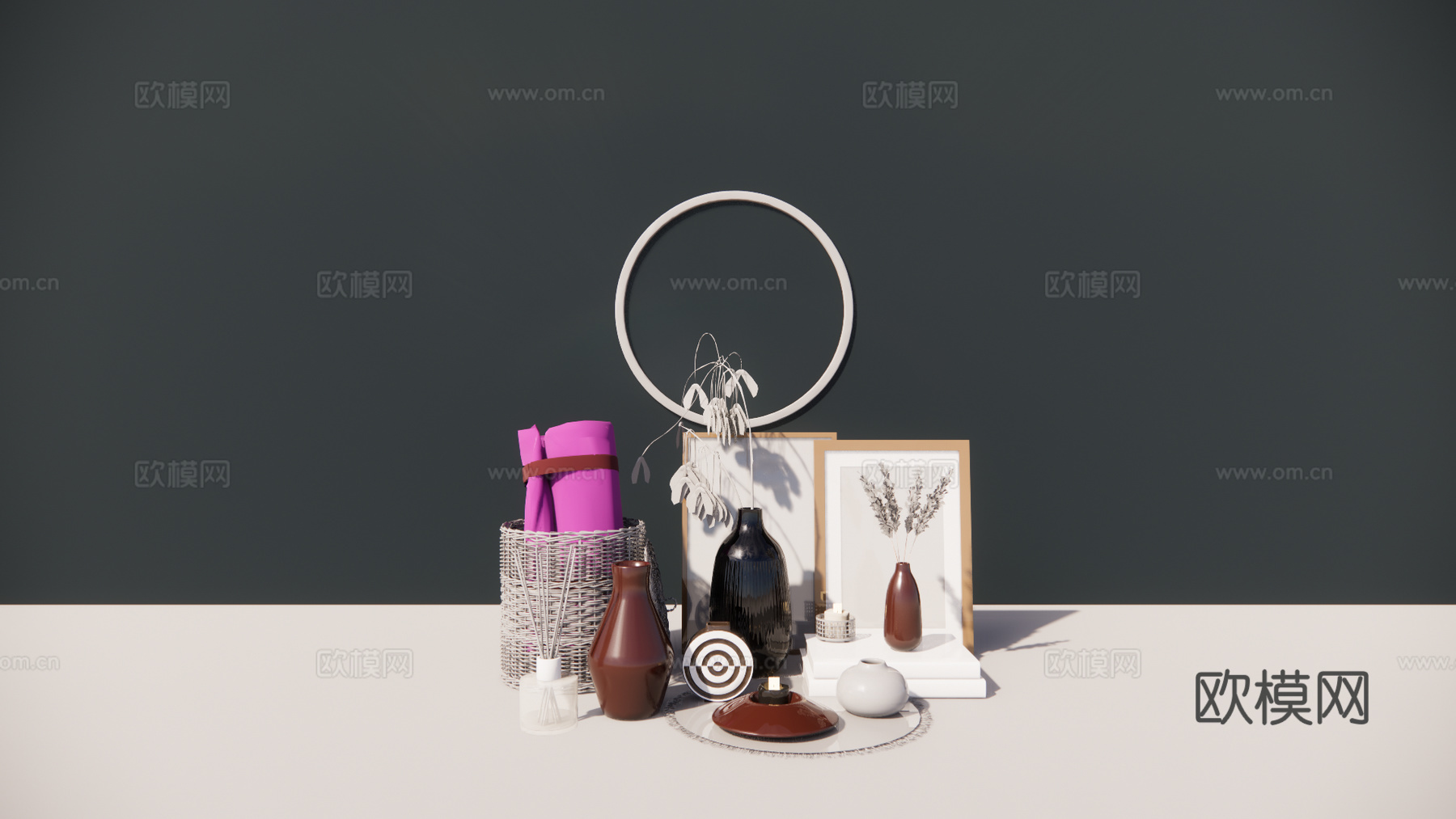 现代花瓶饰品摆件su模型下载