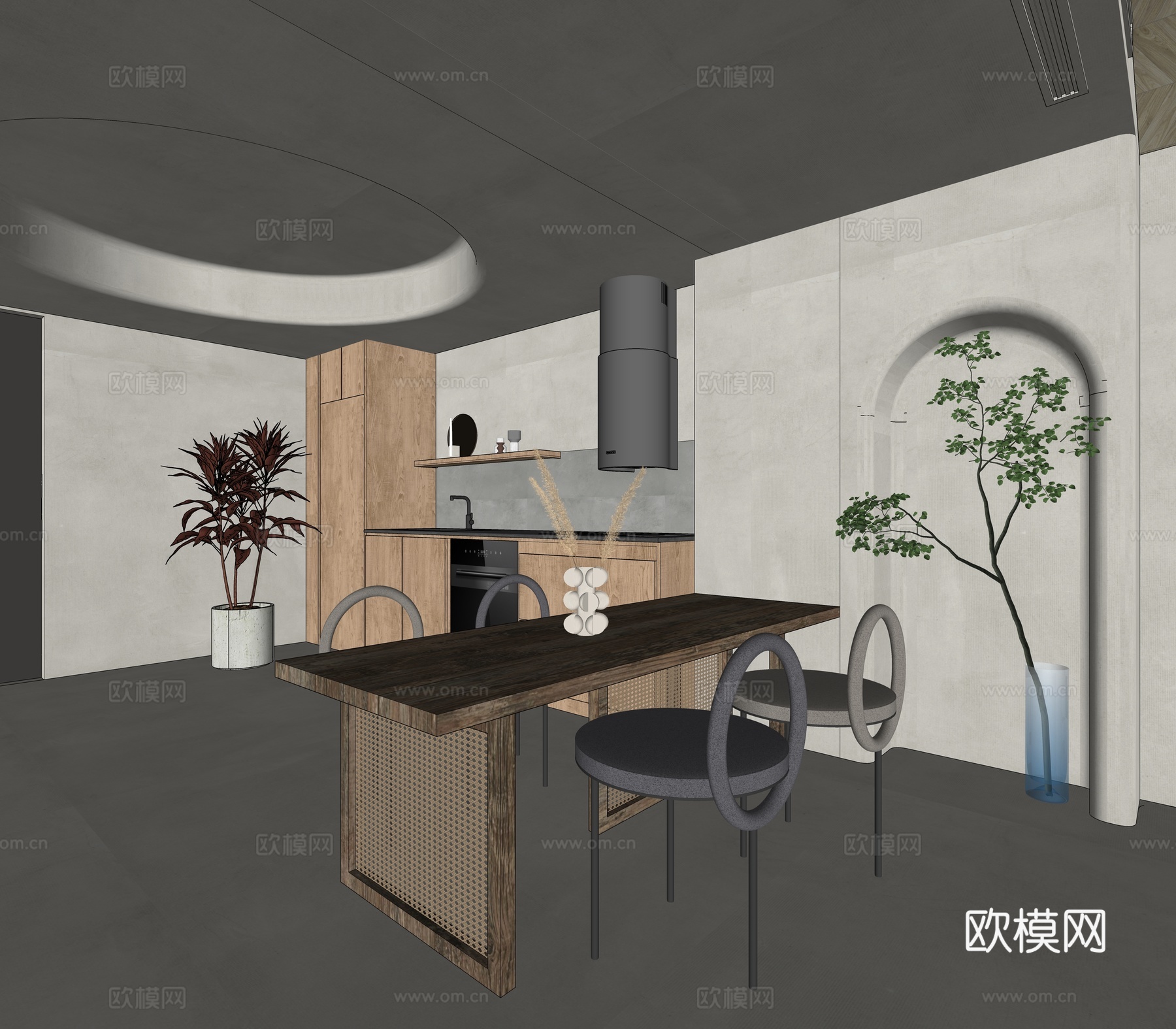 餐厅su模型下载