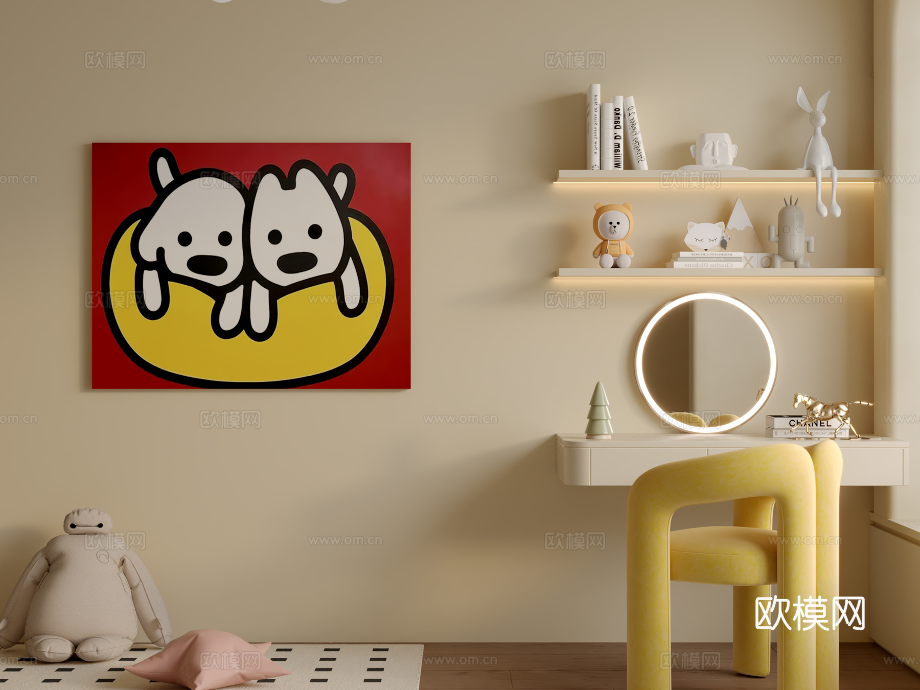 现代儿童挂画3d模型
