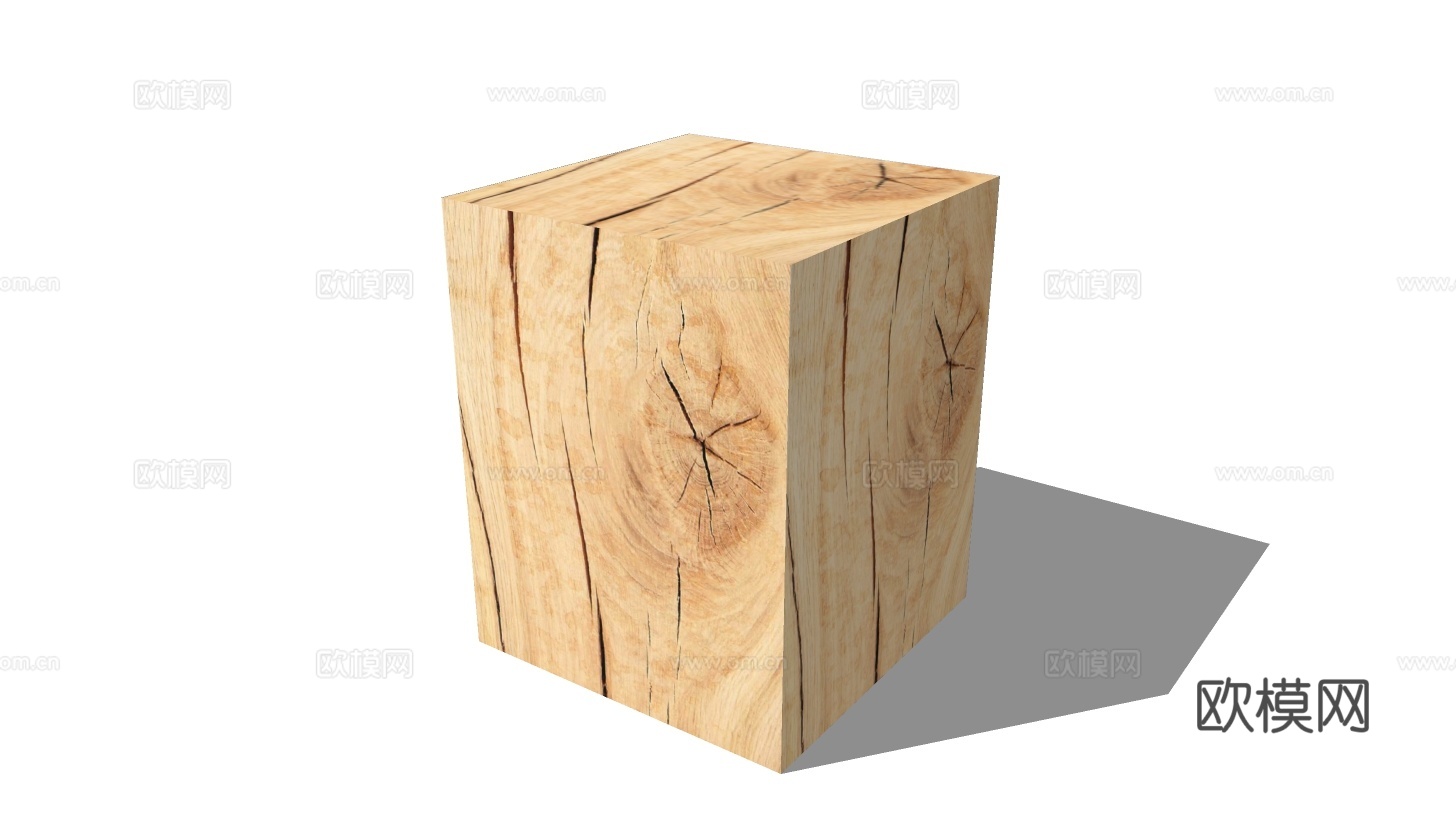 现代木桩小品su模型下载
