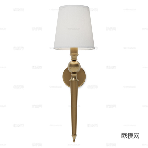 美式簡(jiǎn)約長(zhǎng)條金屬壁燈3d模型下載(渲染圖4)
