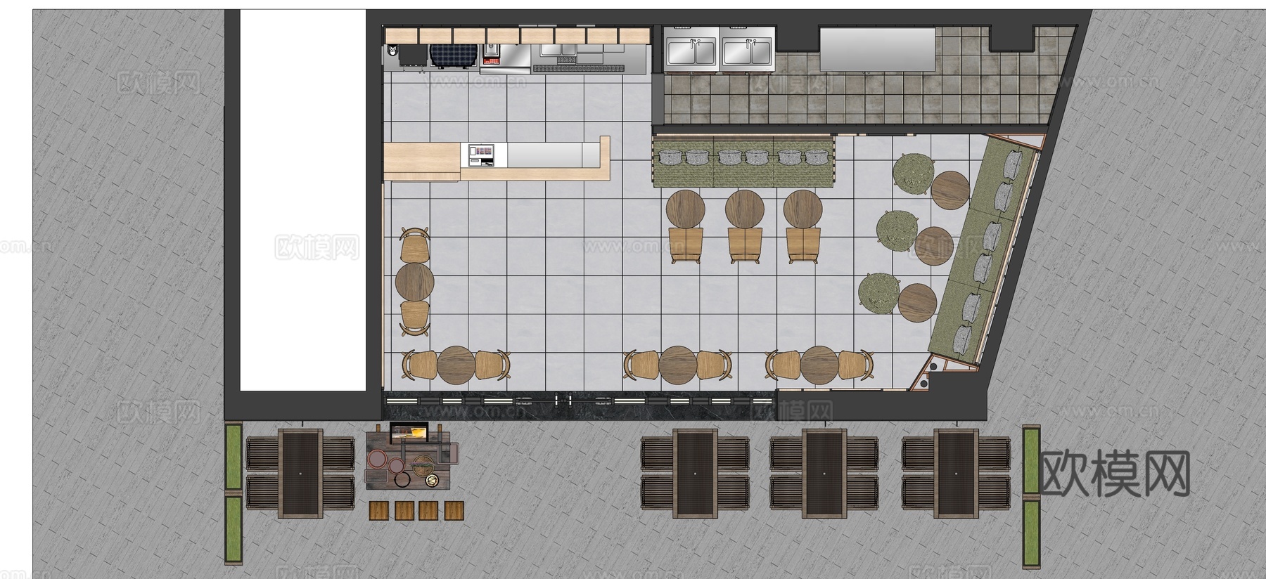 新中式奶茶店su模型下载下载（渲染图8）