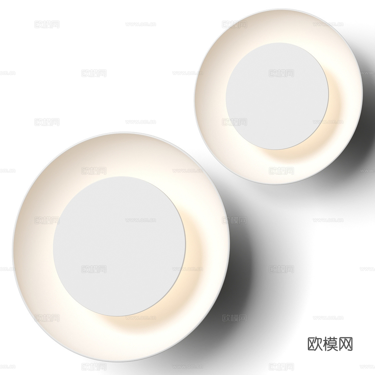 现代极简圆盘装饰壁灯3d模型