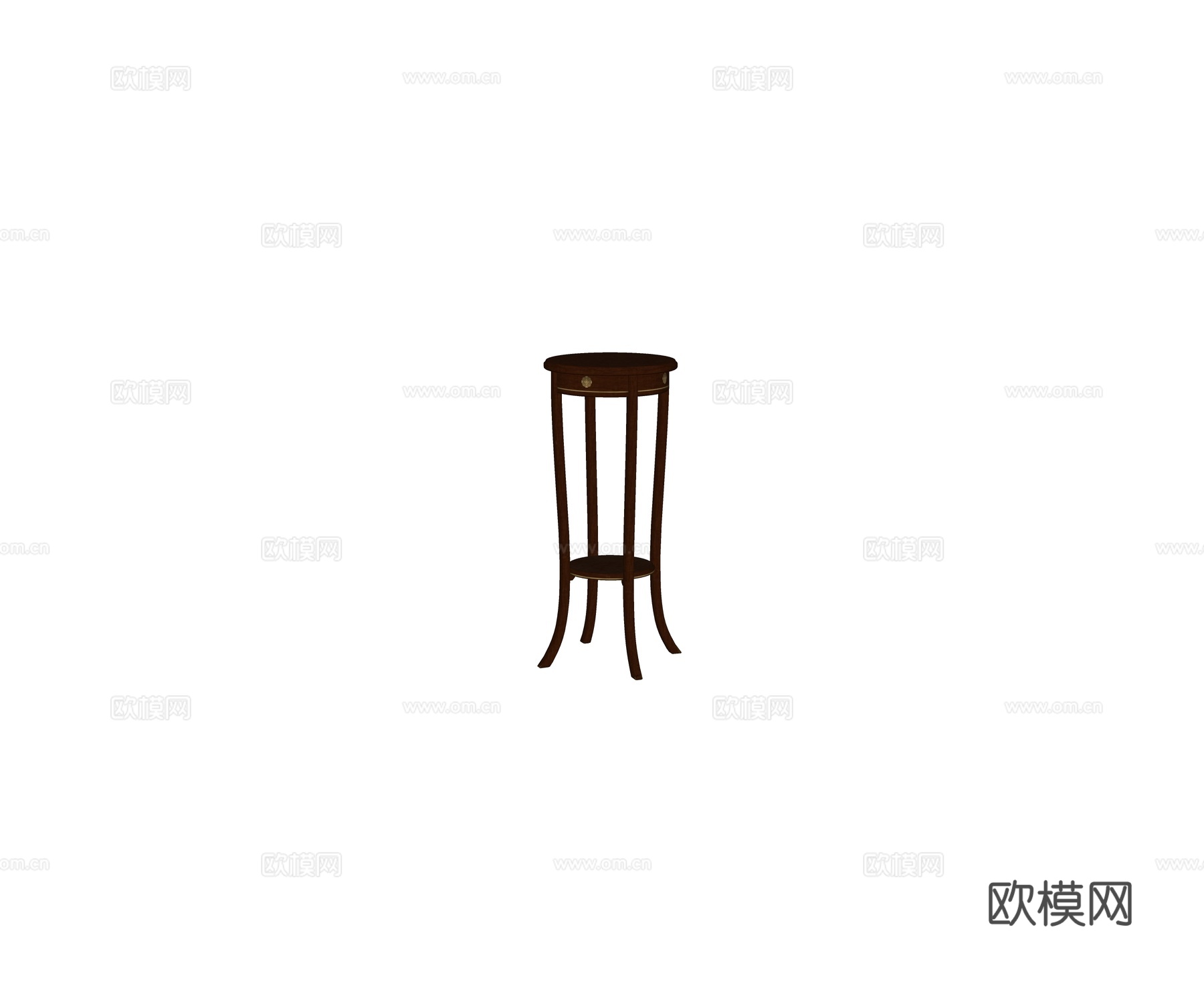 中式实木家具 侧桌高 中式植物盆景盆栽架su模型