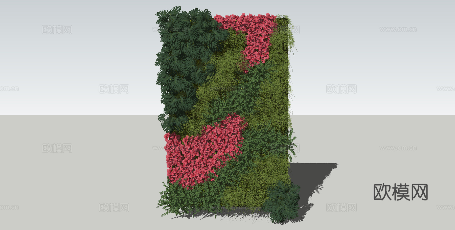 绿植墙 苔藓植物墙su模型下载