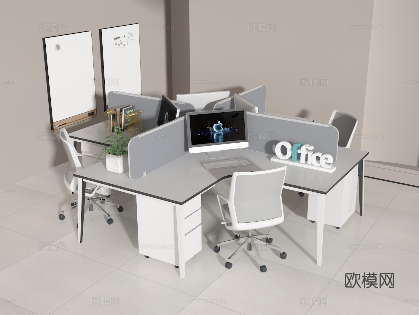 办公桌椅3d模型