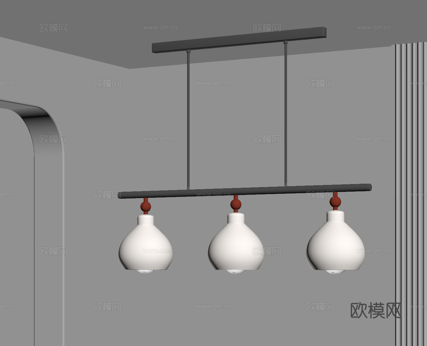 现代吊灯 金属吊灯su模型