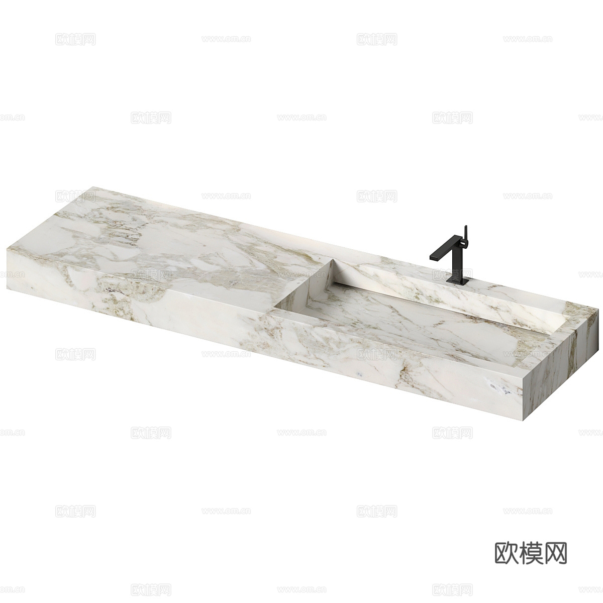 现代意式极简大理石台盆3d模型