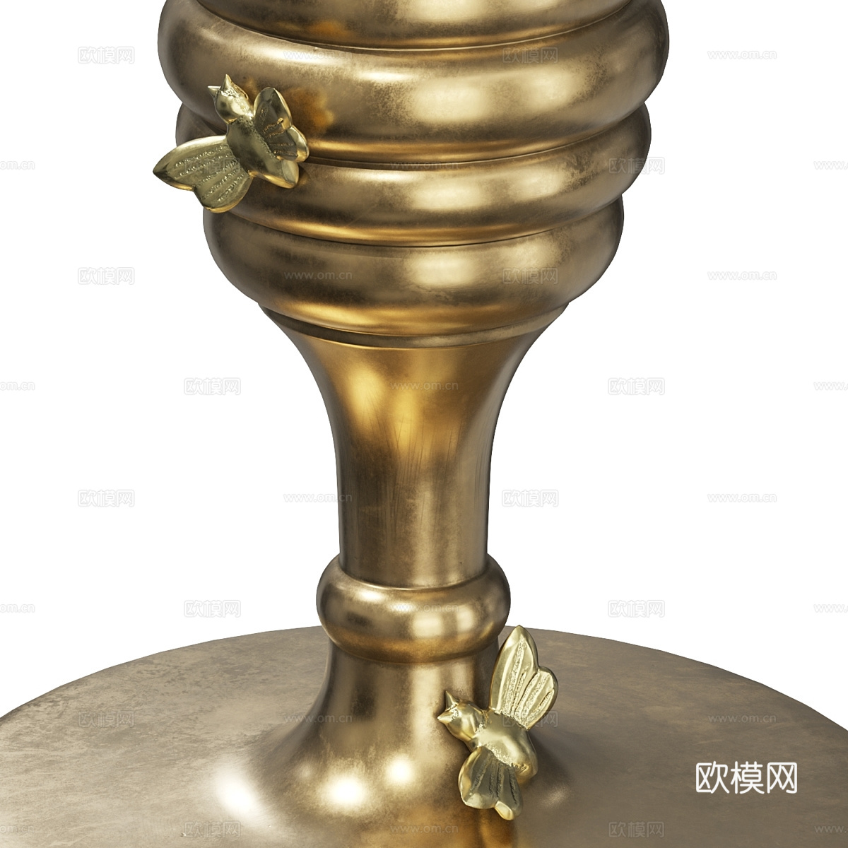 现代轻奢大理石金属圆边几3d模型