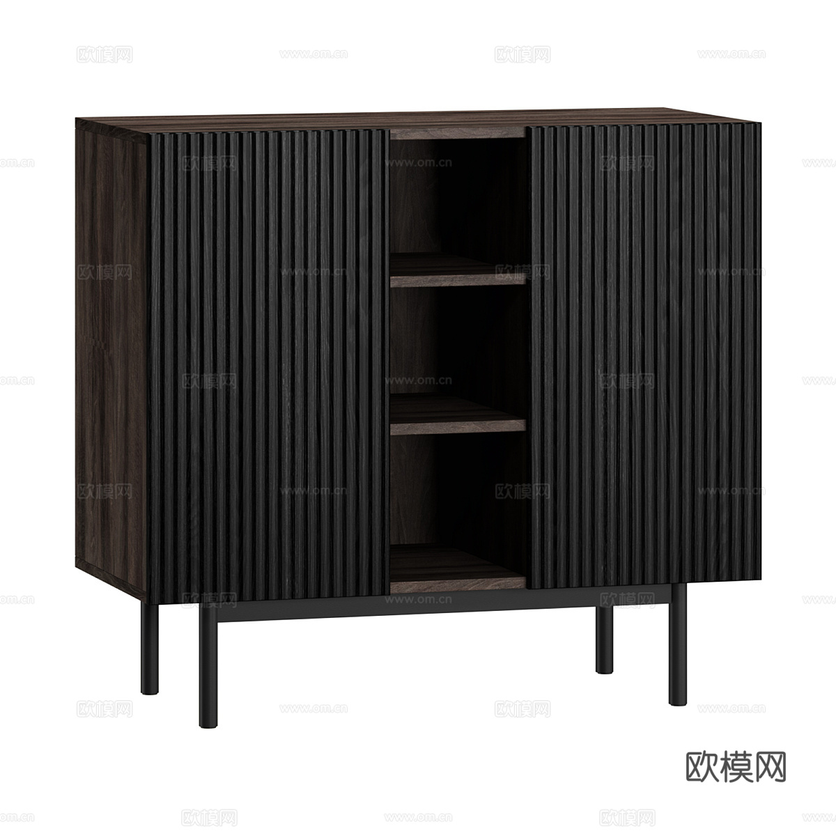 现代意式电视柜 边柜 矮柜3d模型