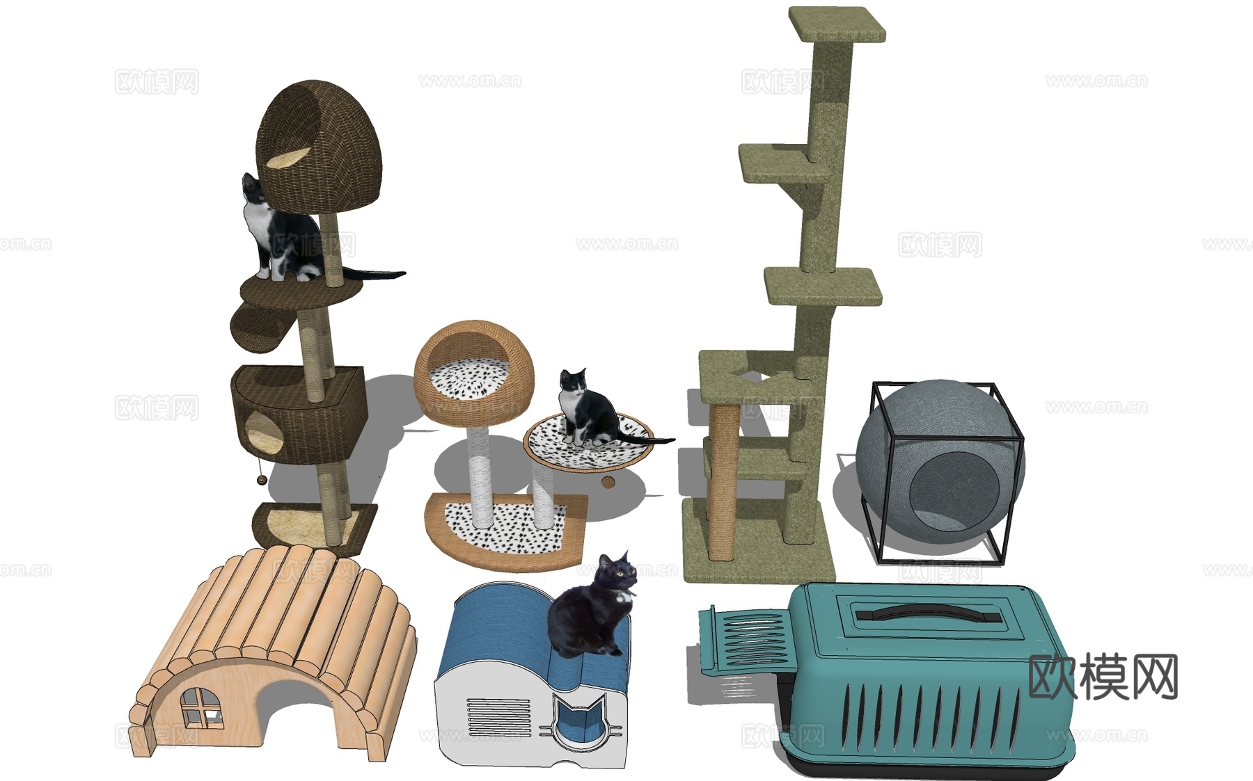 猫爬架 猫屋su模型下载