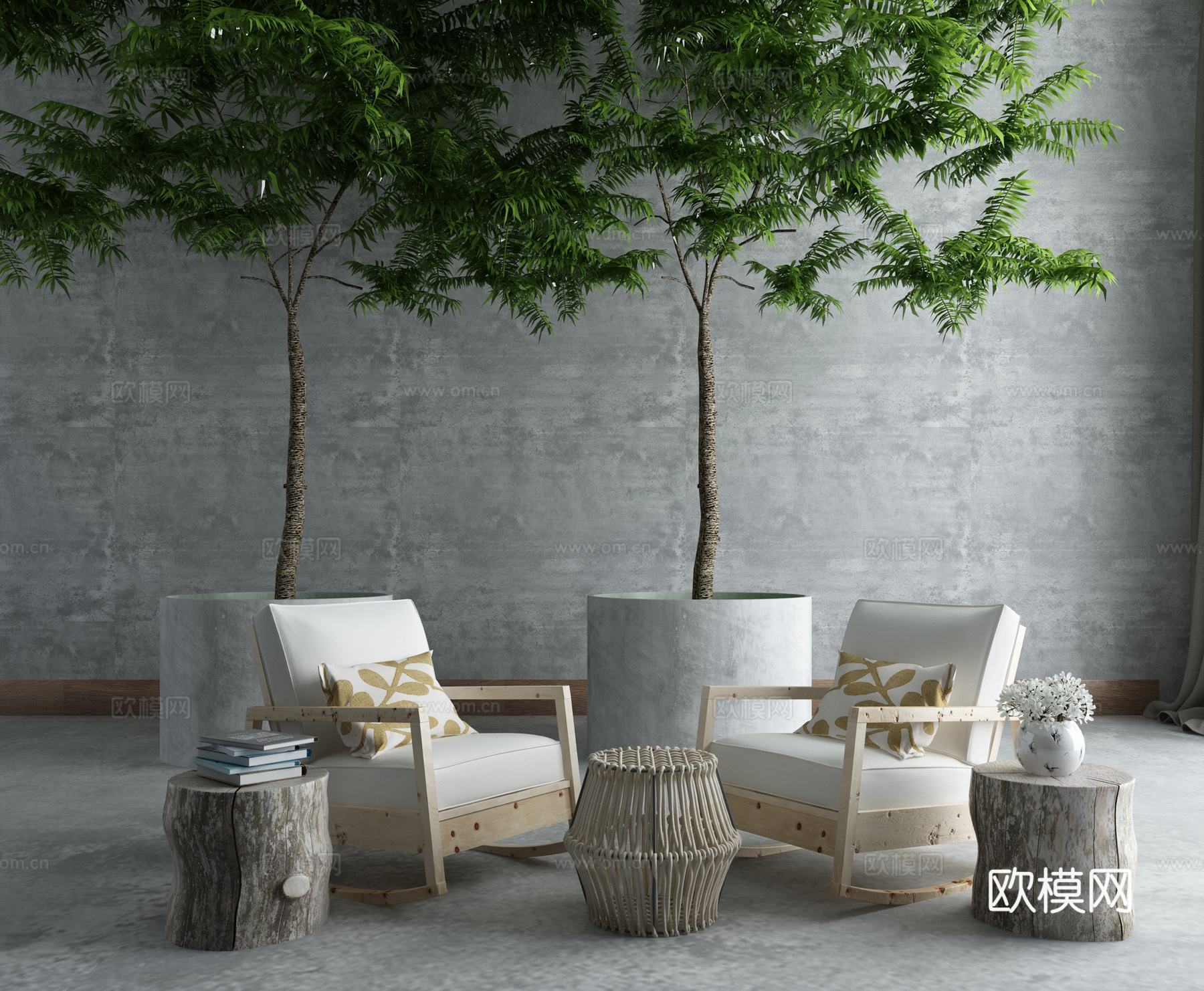 现代户外景观小品3d模型