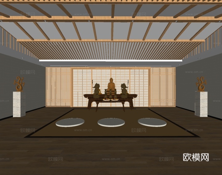 中式佛堂su模型下载