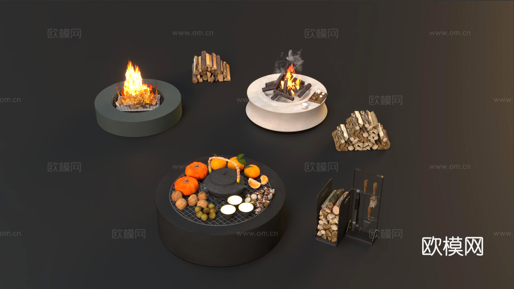 火炉3d模型
