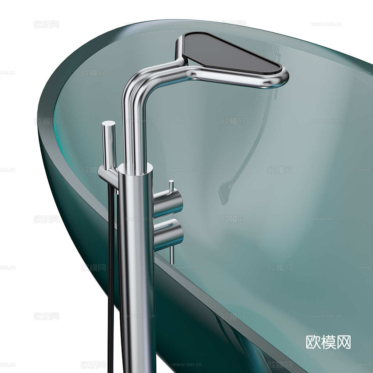 现代意式亚克力浴缸 玻璃浴缸3d模型