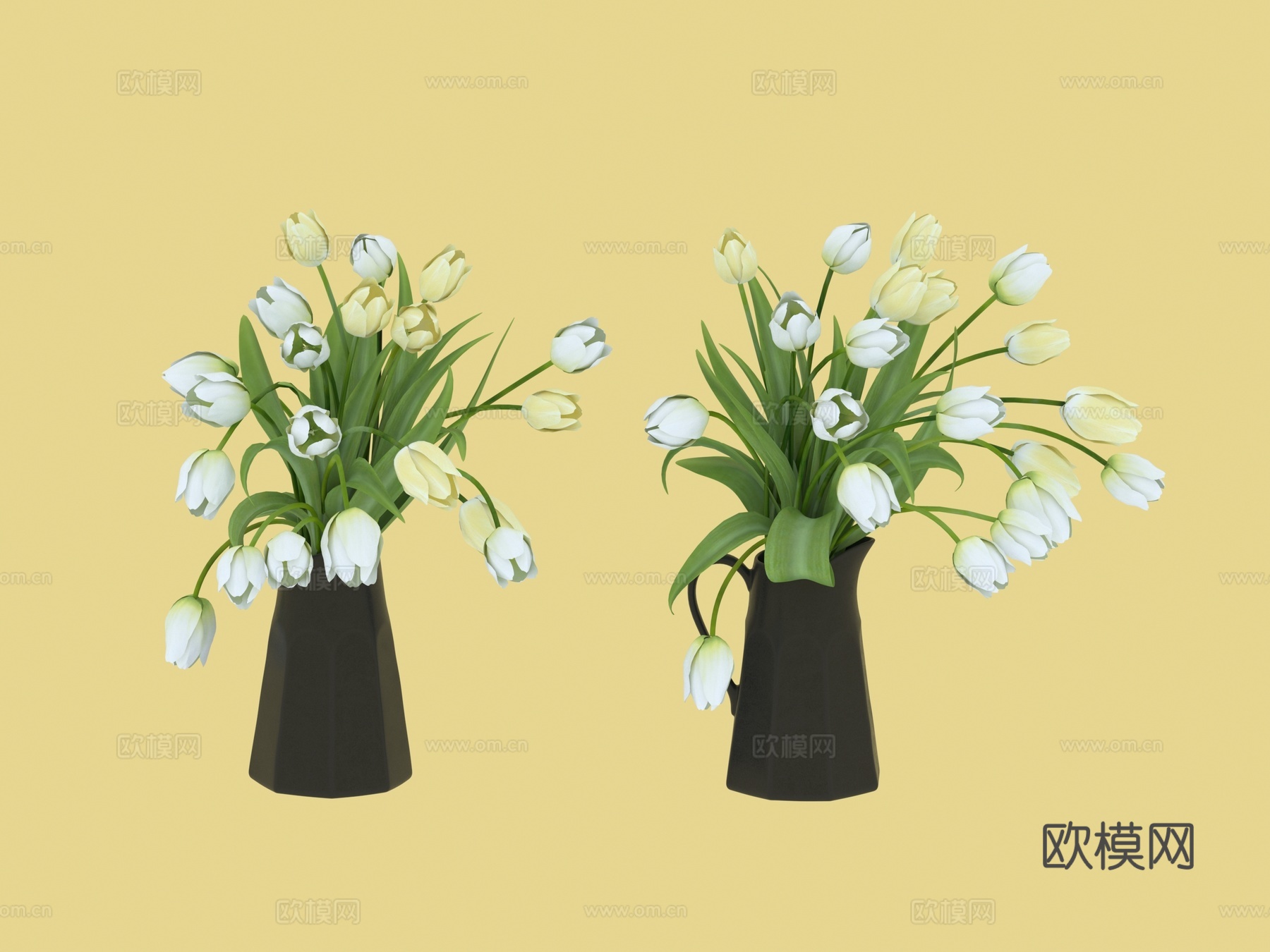 花卉花瓶3d模型
