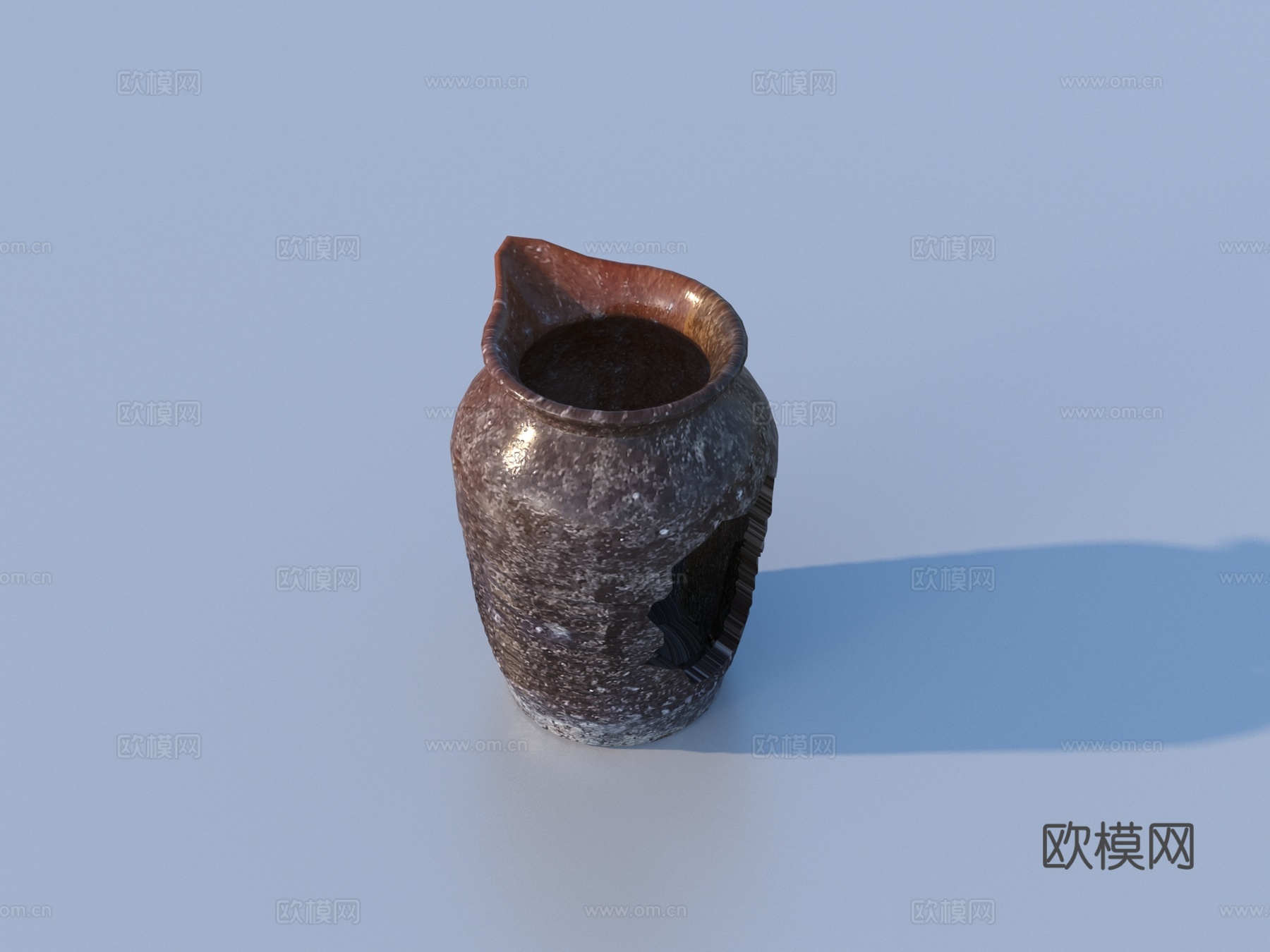 破罐子 陶罐 泥罐 花盆 罐子3d模型
