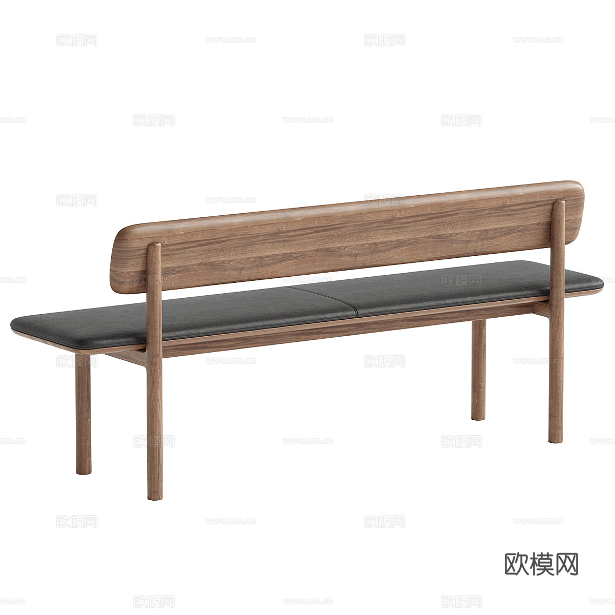 新中式原木长凳 条凳3d模型