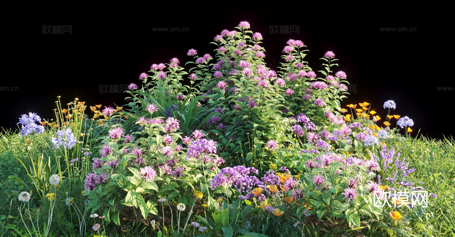 景观灌木 灌木丛 植物组合 花草3d模型下载