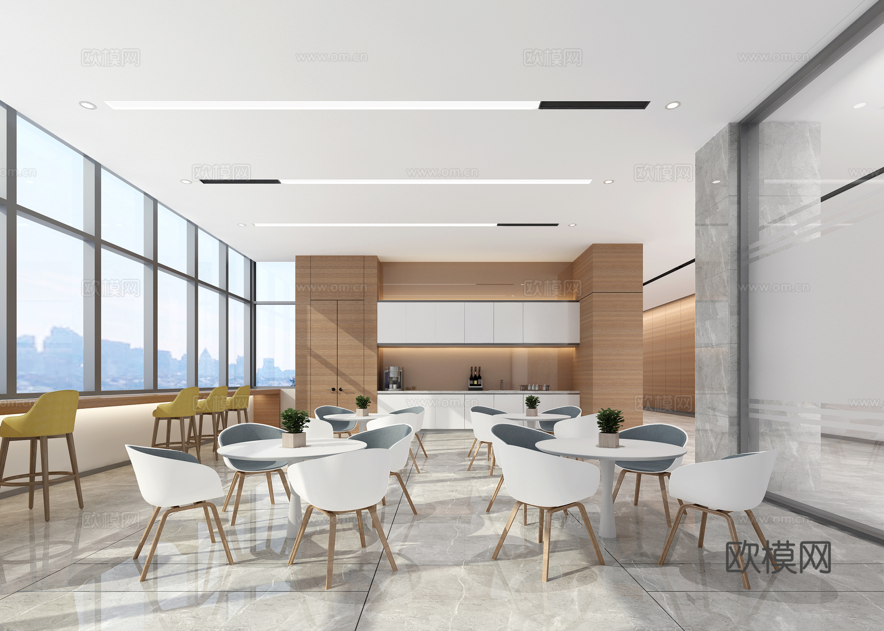 现代办公员工休闲区3d模型