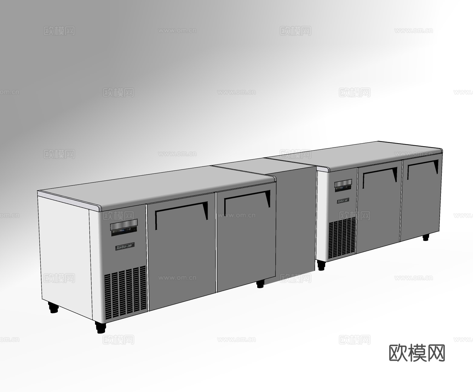 现代冷藏柜su模型下载
