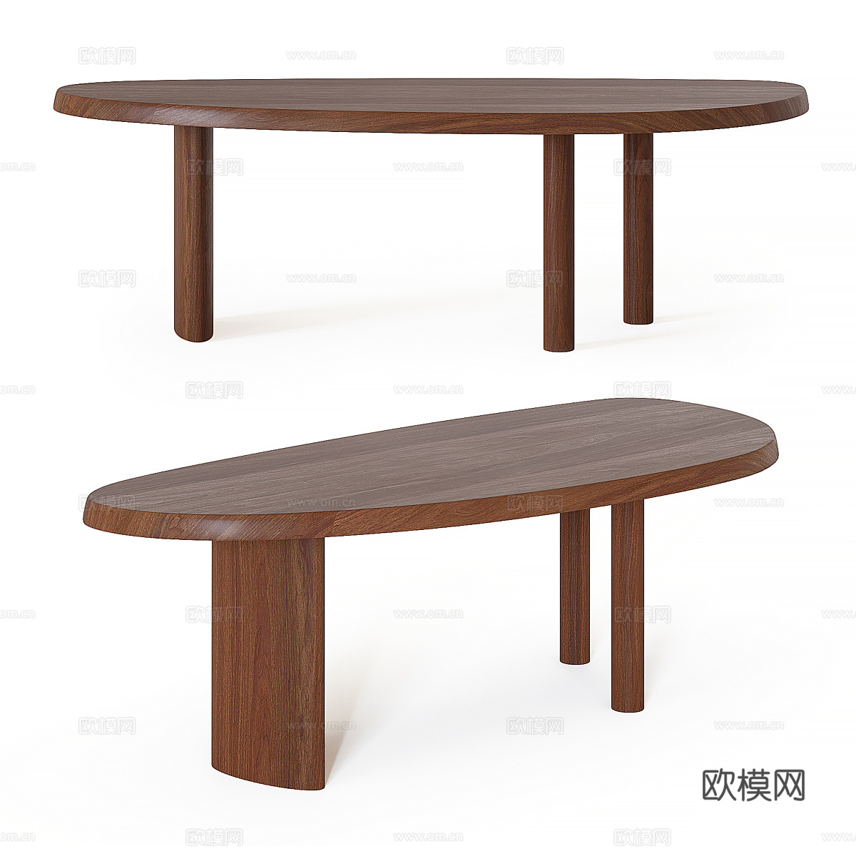 现代意式书桌3d模型