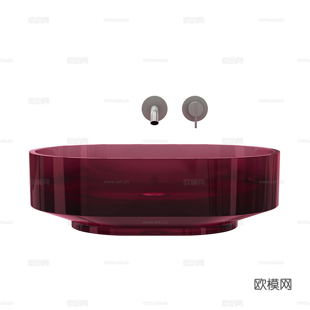 现代意式玻璃台盆 洗手盆 面盆3d模型