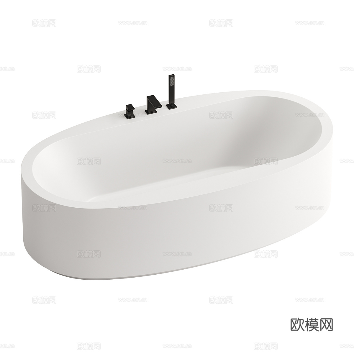 现代意式独立式椭圆浴缸3d模型