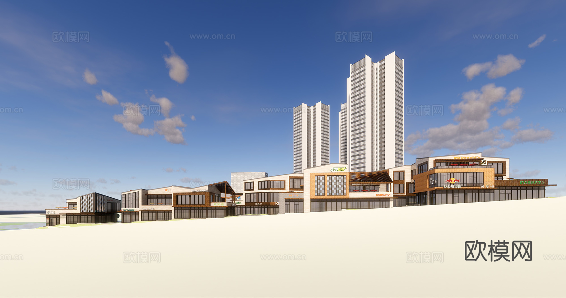 现代商业综合体su模型下载
