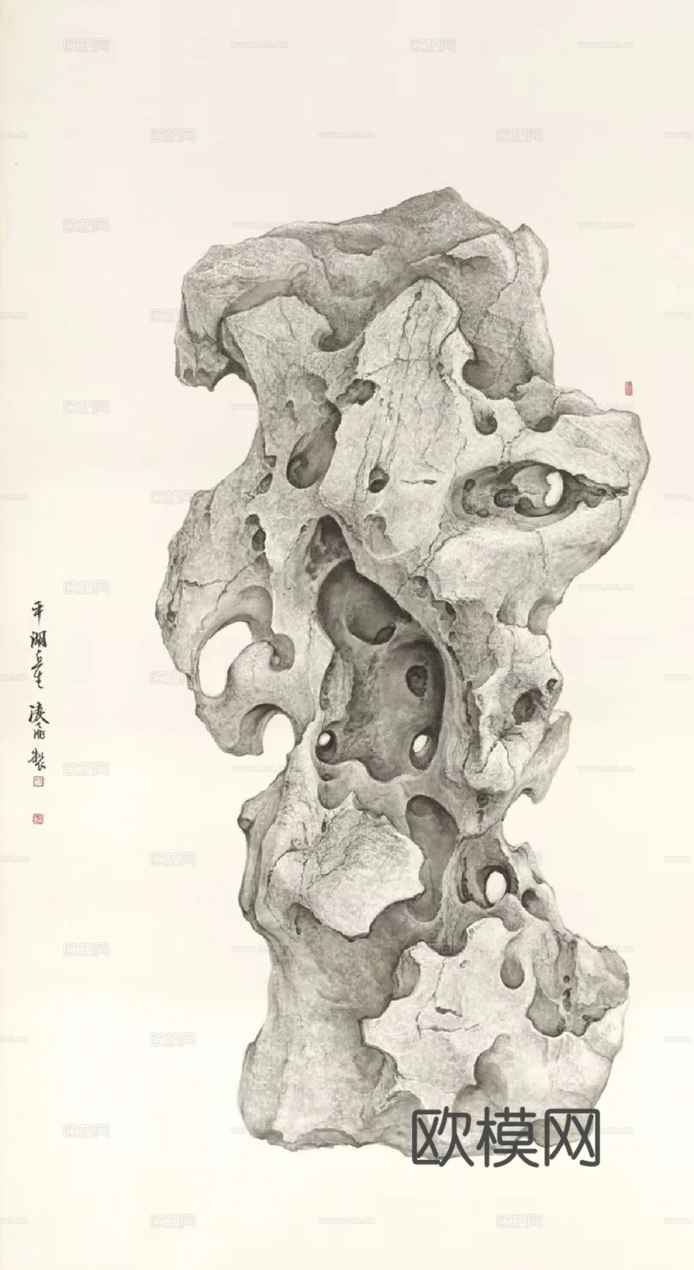 太湖石挂画