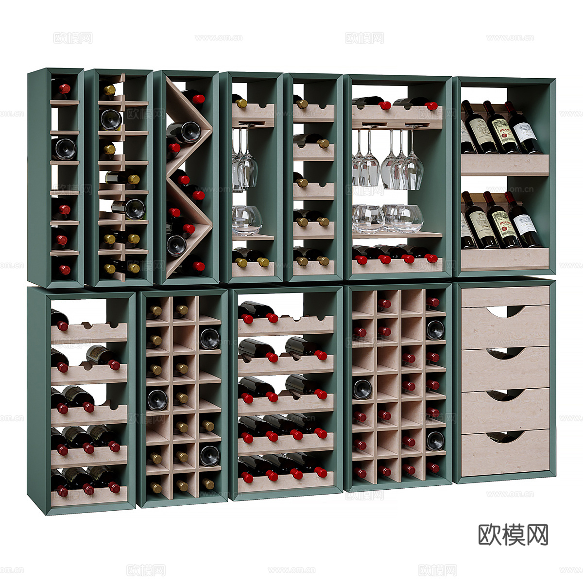 现代酒柜 酒柜 柜子3d模型