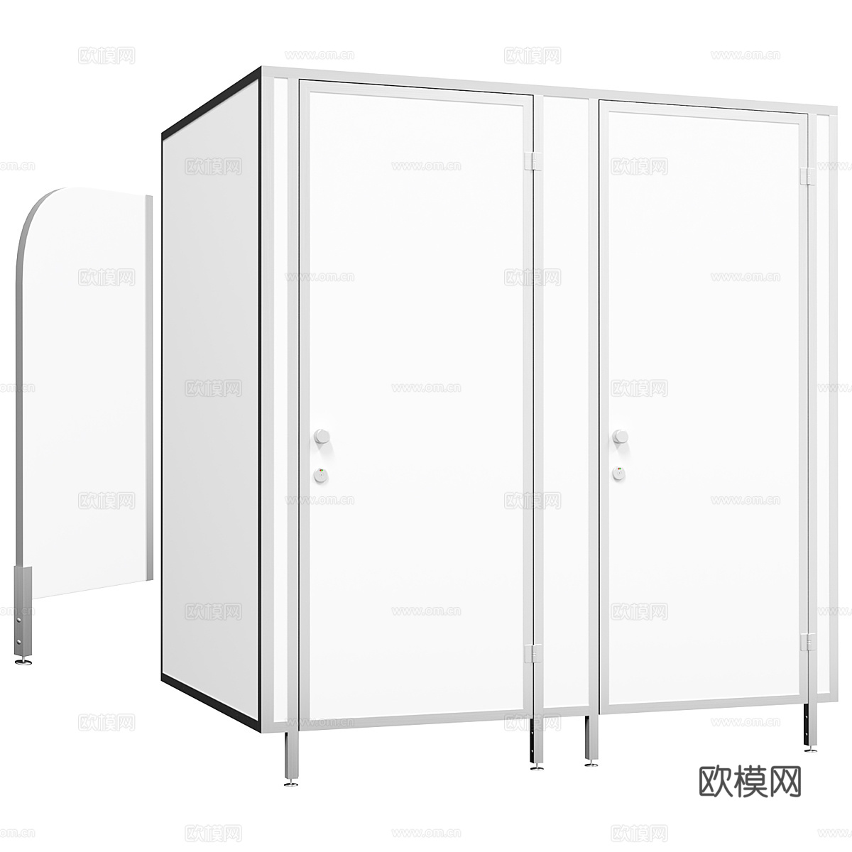 现代公共卫生间隔断 隔板3d模型