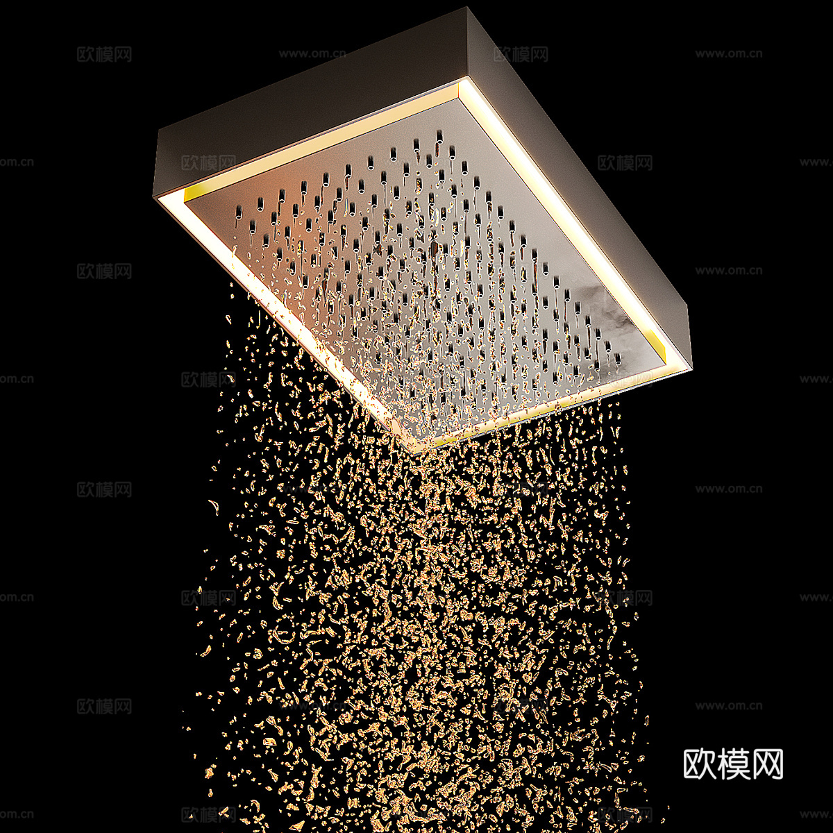 现代极简淋浴系统 花洒3d模型