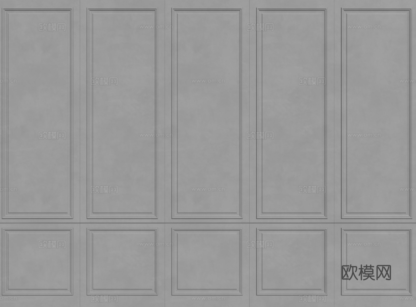 法式护墙板 PU线条 雕花线条 石膏线背景墙su模型下载（渲染图2）