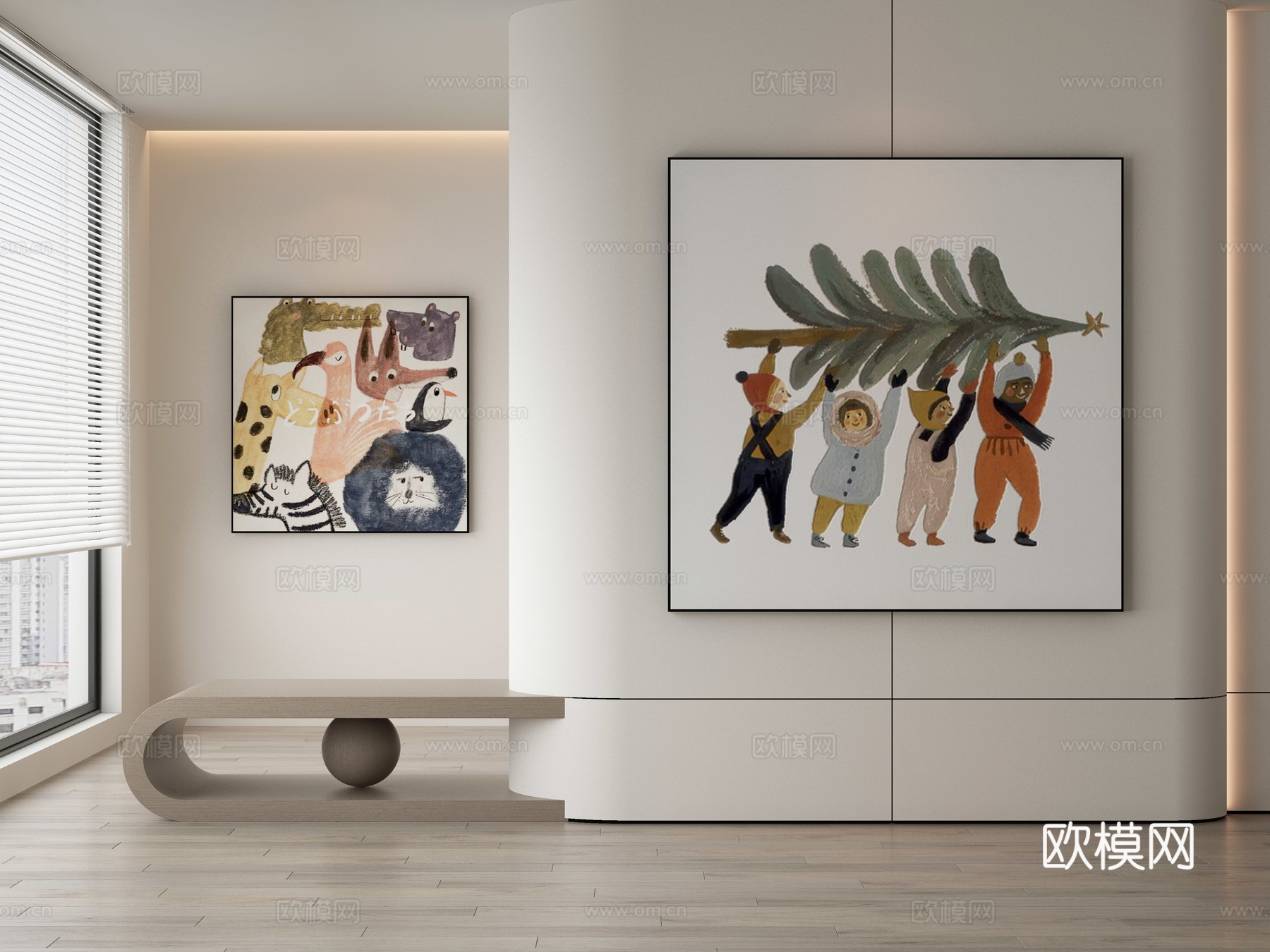 现代侘寂挂画 油画3d模型