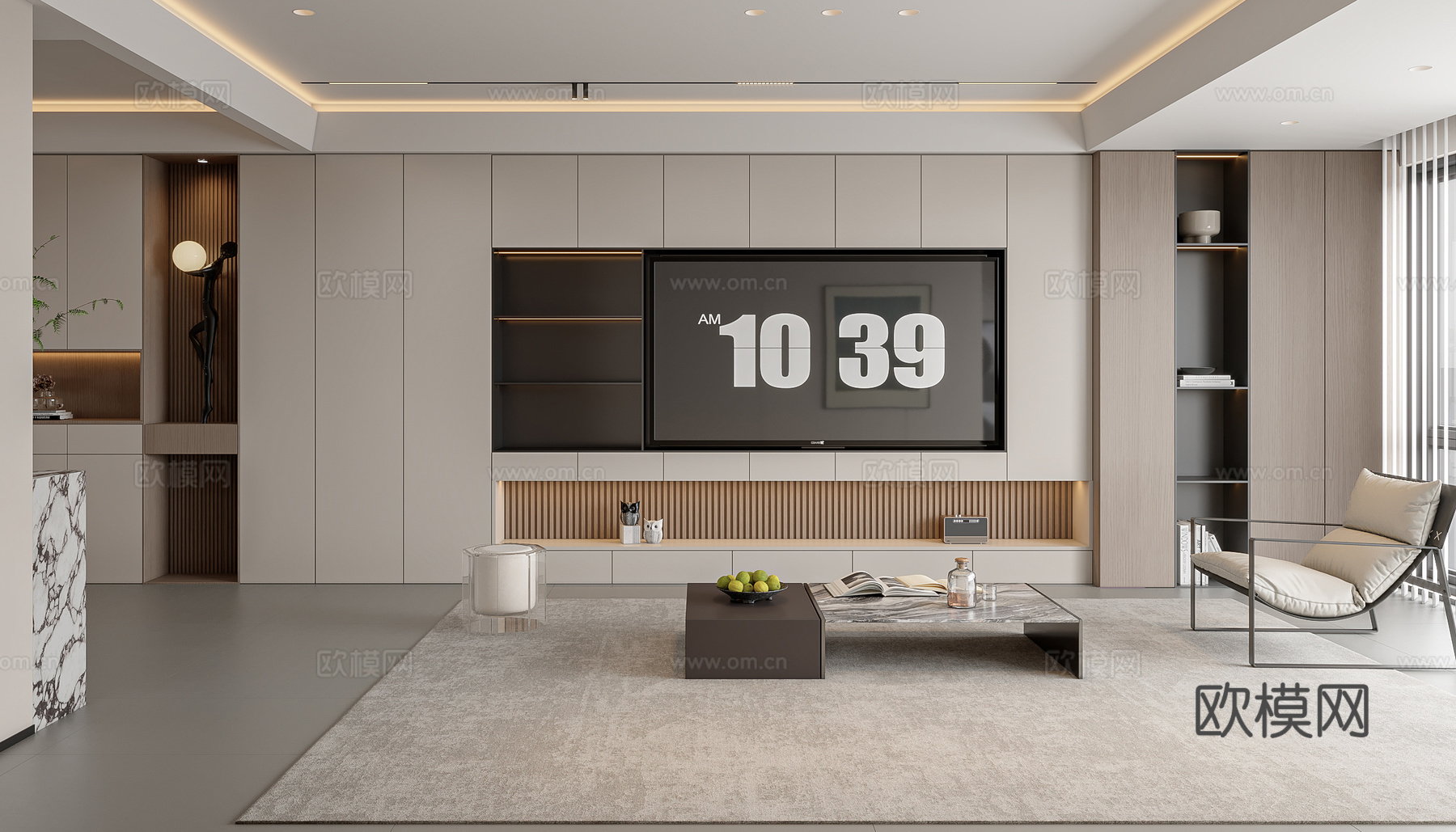 现代轻奢客餐厅3d模型