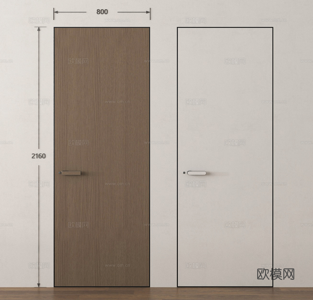 单开门 隐形门su模型