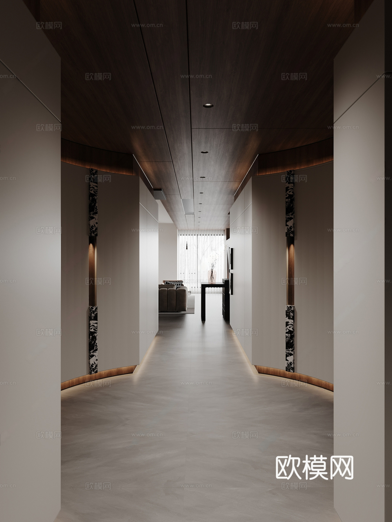 现代意式玄关 别墅 厅 端景 女王 装饰性玄关3d模型
