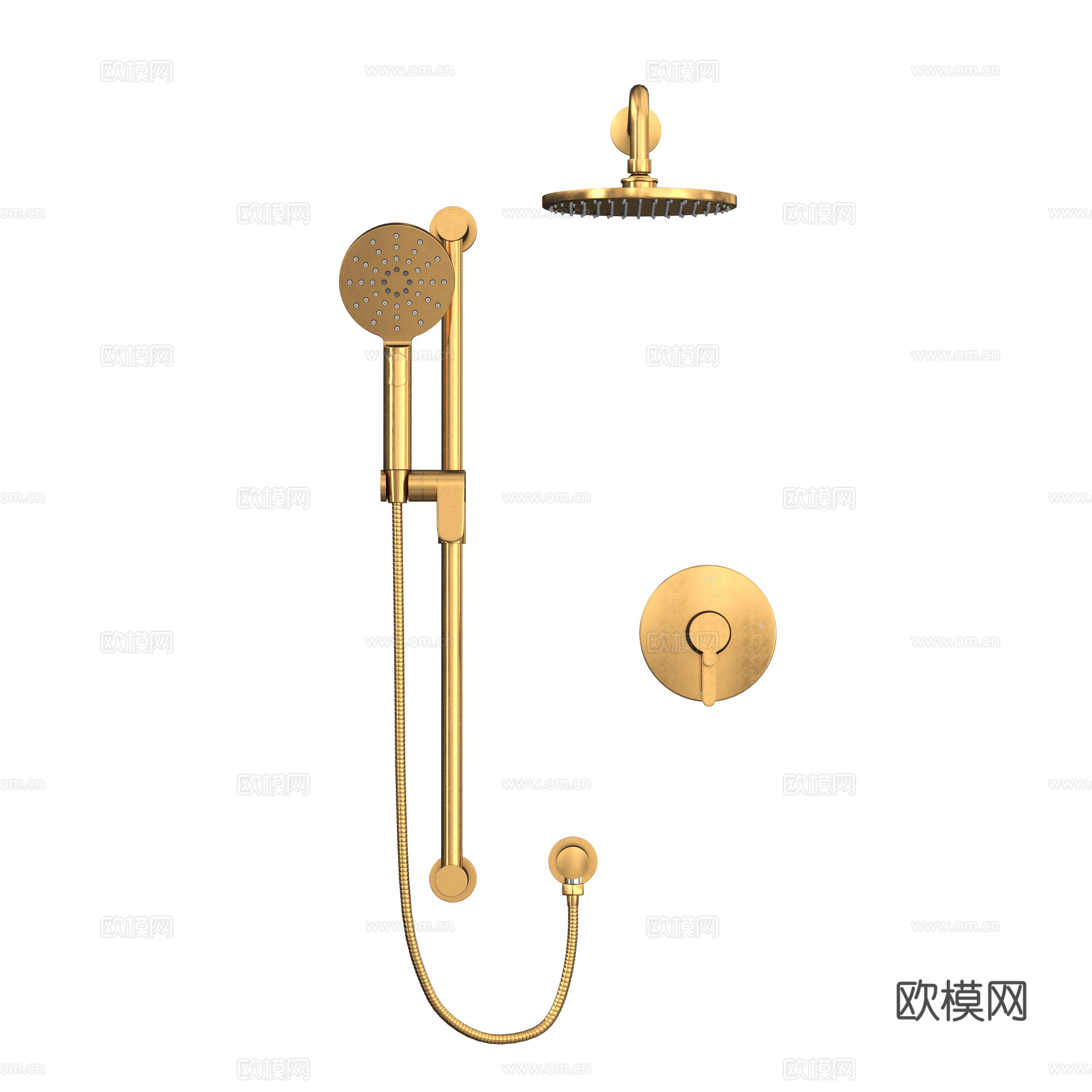 现代轻奢淋浴花洒3d模型