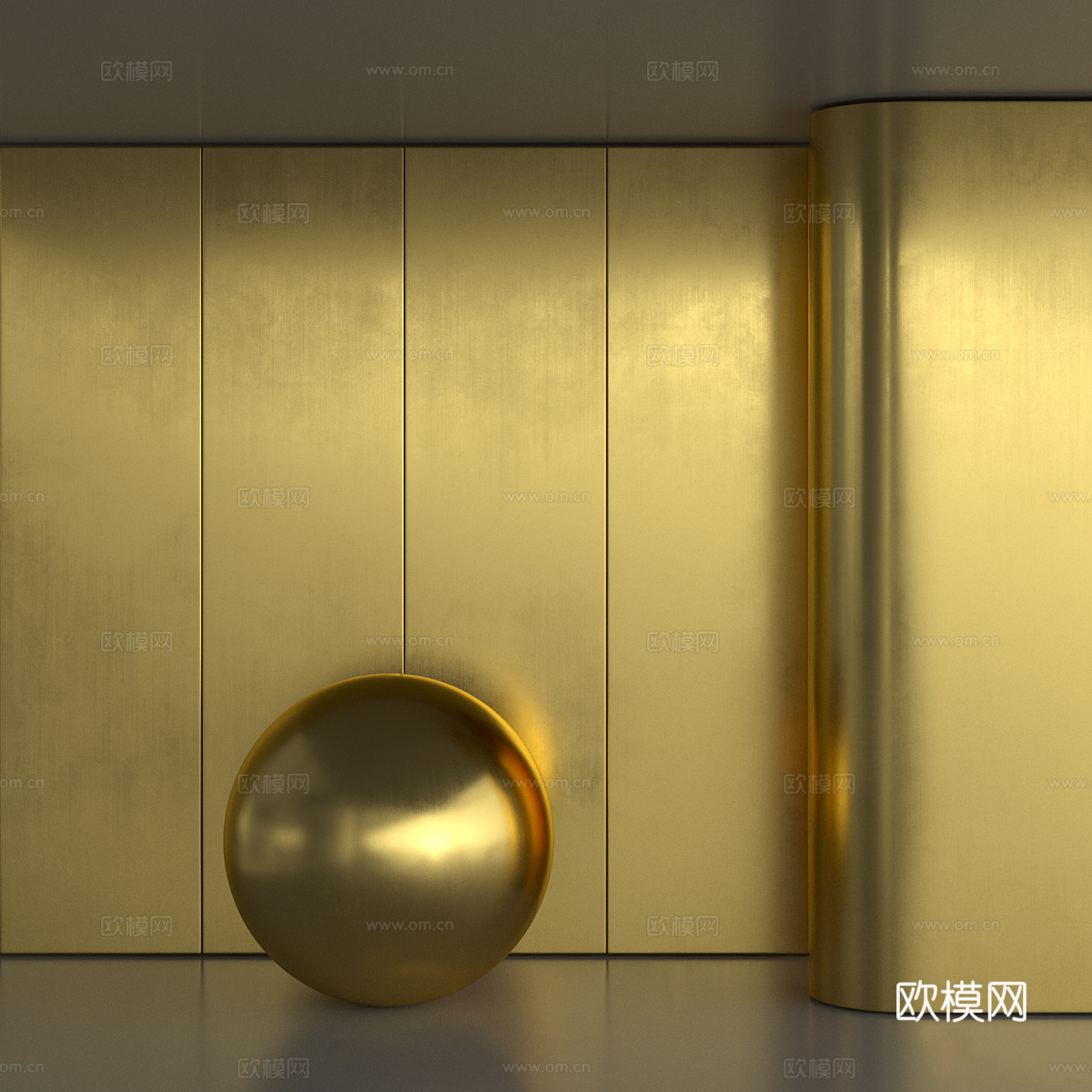 现代金属 黄铜材质3d模型