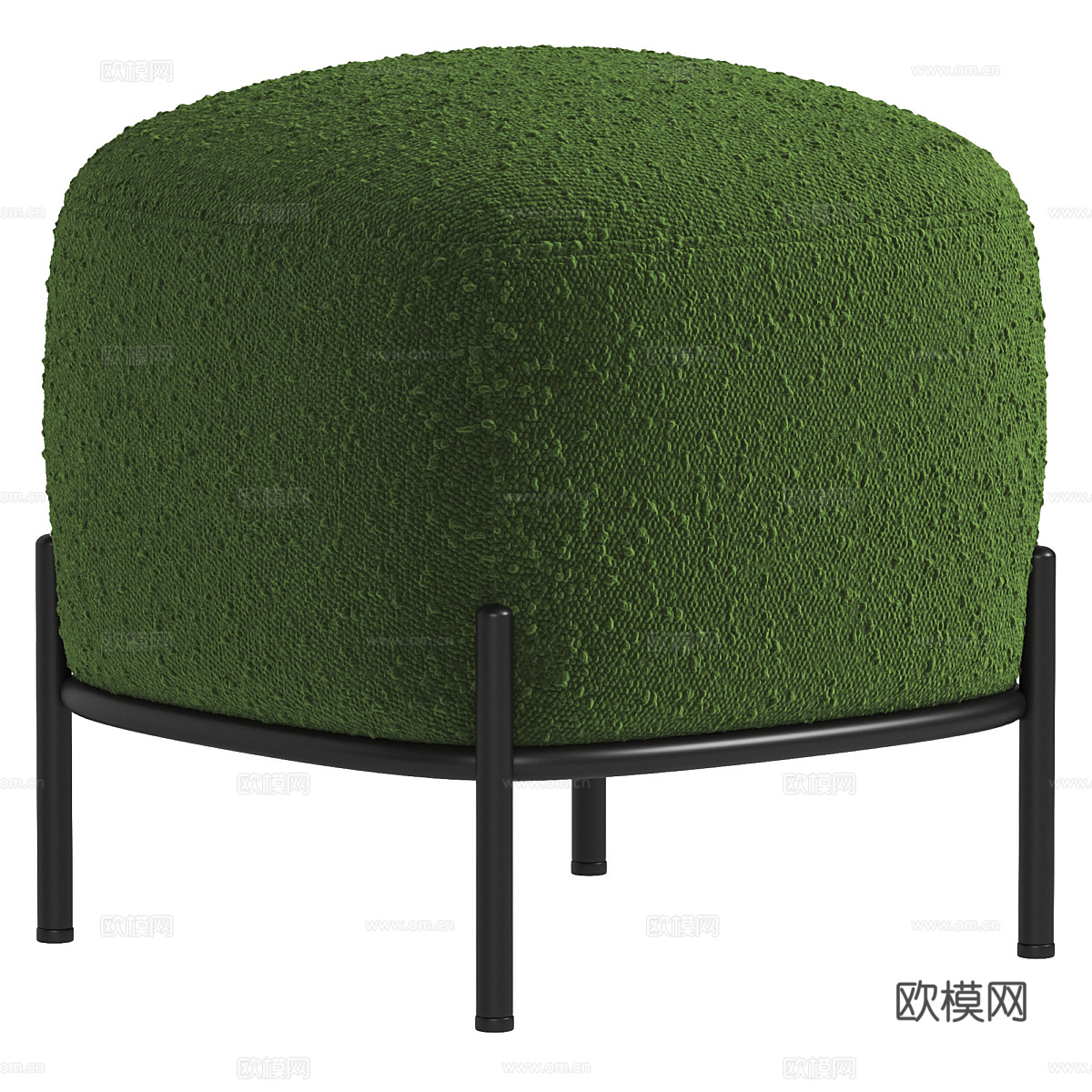现代意式奶油风布艺圆凳3d模型
