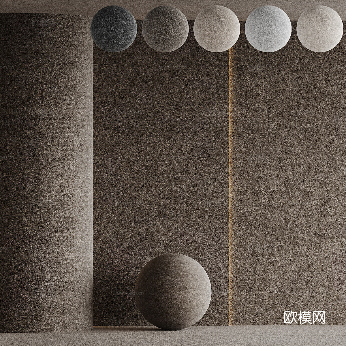 现代意式布料 无缝地毯材质3d模型