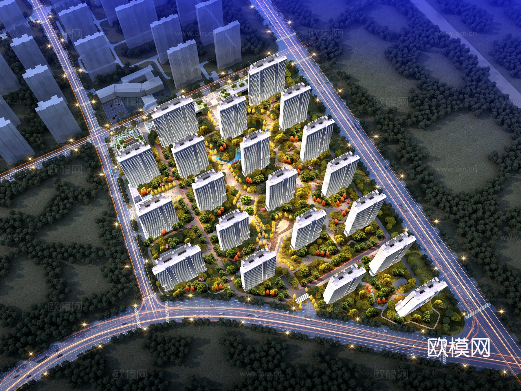 住宅鸟瞰3d模型