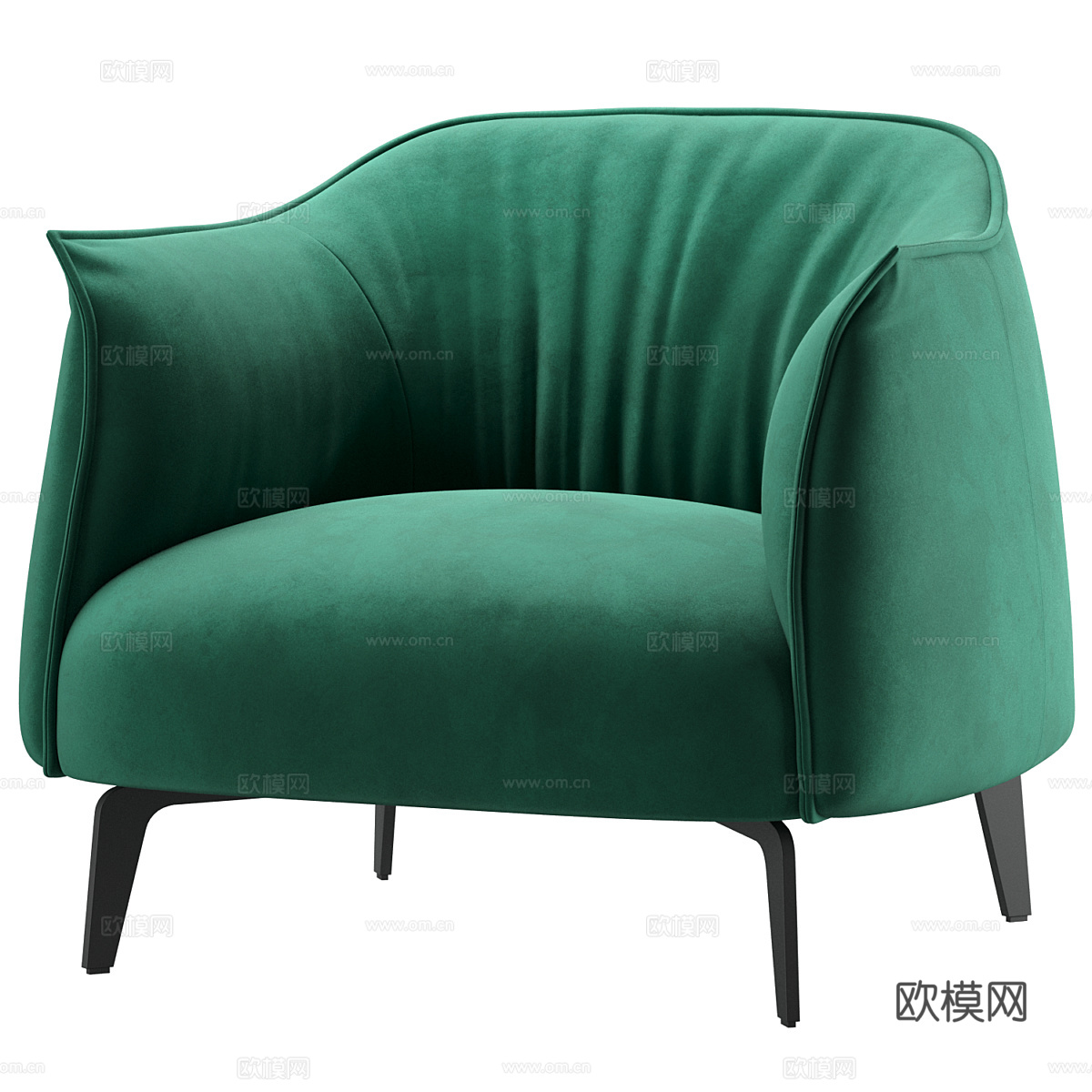 现代意式布艺扶手椅3d模型